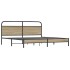 Estructura de cama sin colchón metal roble ahumado 200x200