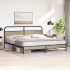 Estructura de cama sin colchón metal roble ahumado 200x200