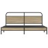 Estructura de cama sin colchón metal roble ahumado 200x200