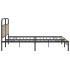 Estructura de cama sin colchón metal roble ahumado 200x200