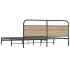 Estructura de cama sin colchón metal roble ahumado 200x200