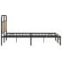 Estructura de cama sin colchón metal roble ahumado 160x200