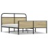 Estructura de cama sin colchón metal roble Sonoma 150x200