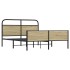 Estructura de cama sin colchón metal roble Sonoma 150x200