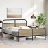Estructura de cama sin colchón metal roble Sonoma 150x200