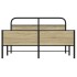 Estructura de cama sin colchón metal roble Sonoma 150x200