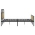 Estructura de cama sin colchón metal roble Sonoma 150x200