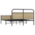 Estructura de cama sin colchón metal roble Sonoma 150x200