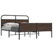 Estructura de cama sin colchón metal marrón roble 160x200 cm