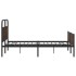 Estructura de cama sin colchón metal marrón roble 160x200