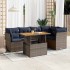 Set de muebles de jardín 6 pzas y cojines ratán sintético