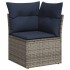 Set de muebles de jardín 6 pzas y cojines ratán sintético