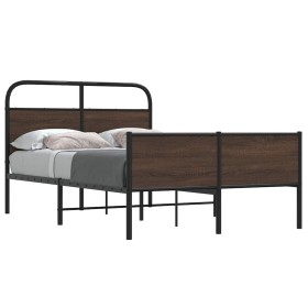 Estructura de cama sin colchón 140x190 cm madera marrón