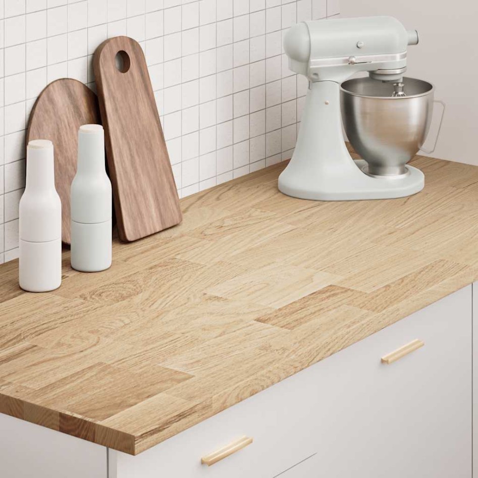 Encimera de cocina rectangular madera maciza