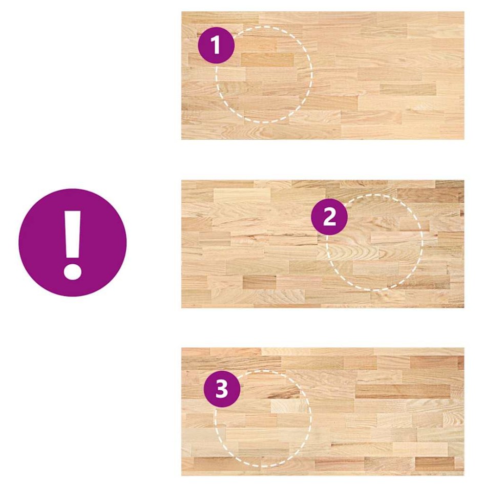 Encimera de cocina rectangular madera maciza