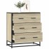 Aparador madera ingeniería y metal roble Sonoma 68x35x76
