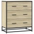 Aparador madera ingeniería y metal roble Sonoma 68x35x76