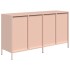 Aparador de acero laminado en frío rosa 135x39x73,5