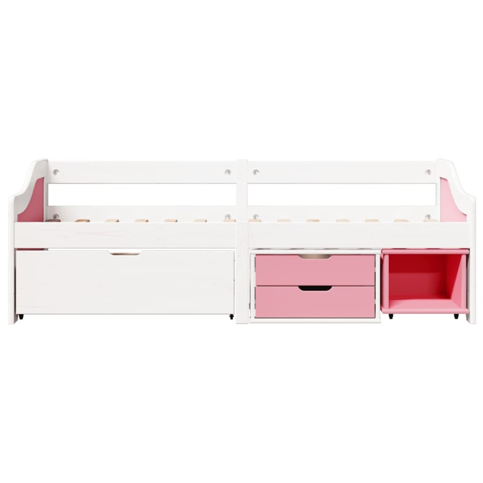 Diván con 3 cajones sin colchón IRUN blanco&rosa 90x200