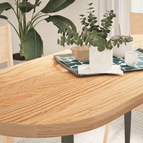 Tablero de mesa ovalado madera maciza de roble 140x60x4