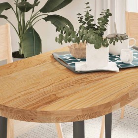 Tablero de mesa ovalado madera maciza de roble 120x60x4