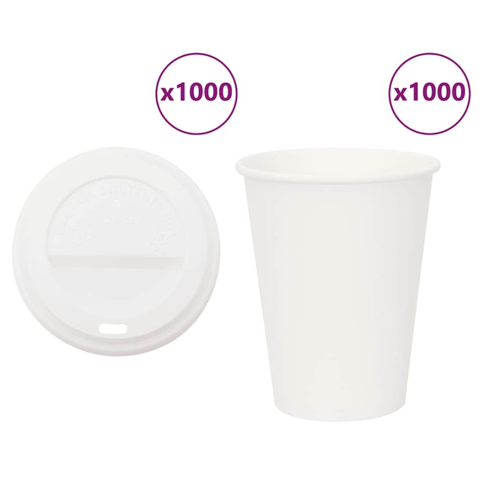 Vasos de café de papel con tapa 1000 uds 12oz
