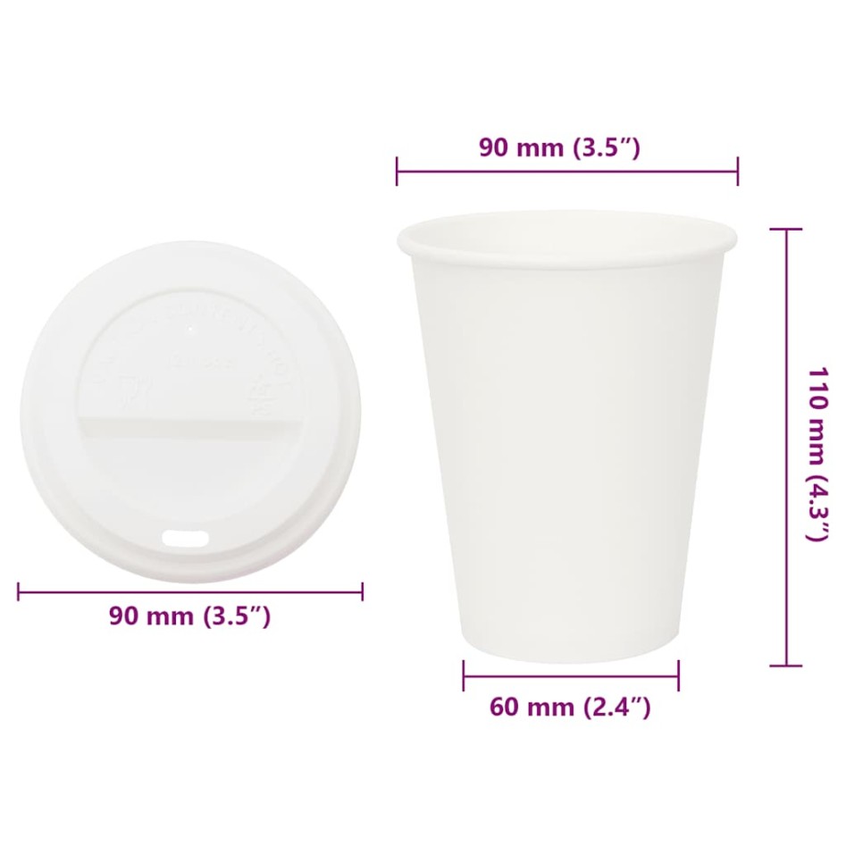 Vasos de café de papel con tapa 1000 uds 12oz