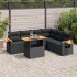 Set sofás jardín y cojines 7 pzas ratán sintético acacia