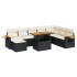 Set sofás jardín y cojines 9 pzas ratán sintético acacia