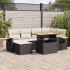 Set sofás jardín y cojines 7 pzas ratán sintético acacia