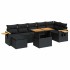 Set sofás jardín y cojines 8 pzas ratán sintético acacia