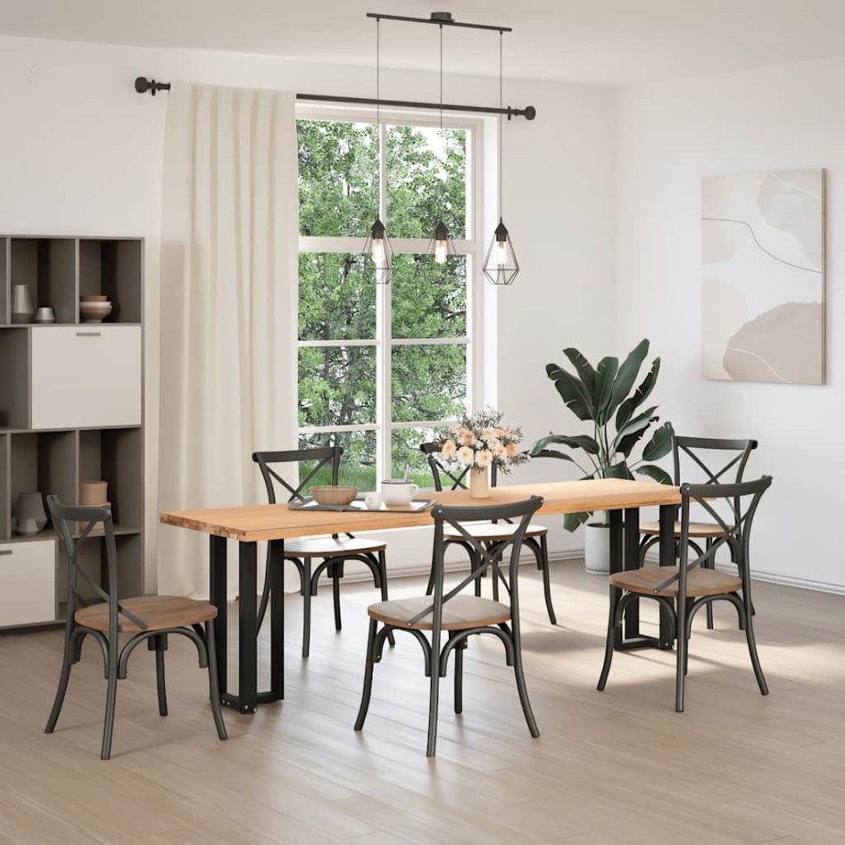 Patas de mesa consola en forma de T 2 unidades acero