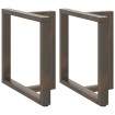 Patas mesa comedor forma T 2uds acero natural 80x35x(72-73)cm