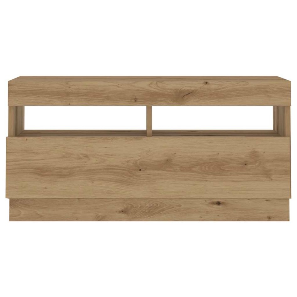 Mueble de TV luces LED madera roble artisan 180x35x40