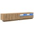 Mueble de TV luces LED madera roble artisan 200x35x40