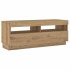 Mueble de TV luces LED madera roble artisan 200x35x40