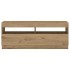 Mueble de TV luces LED madera roble artisan 200x35x40
