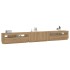 Mueble de TV luces LED madera roble artisan 300x35x40