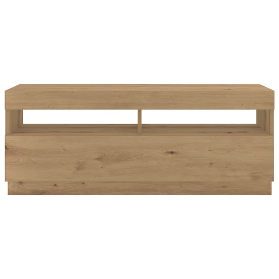 Mueble de TV luces LED madera roble artisan 300x35x40