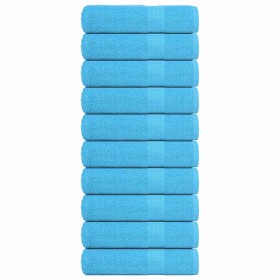 Toallas de Baño 10 uds 100% algodón turquesa 100x150 cm 360