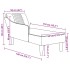 Chaise longue con reposabrazos derecho terciopelo gris