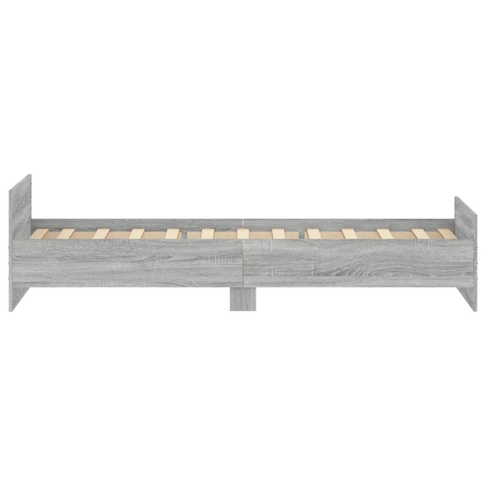 Estructura de cama madera de ingeniería gris Sonoma 100x200