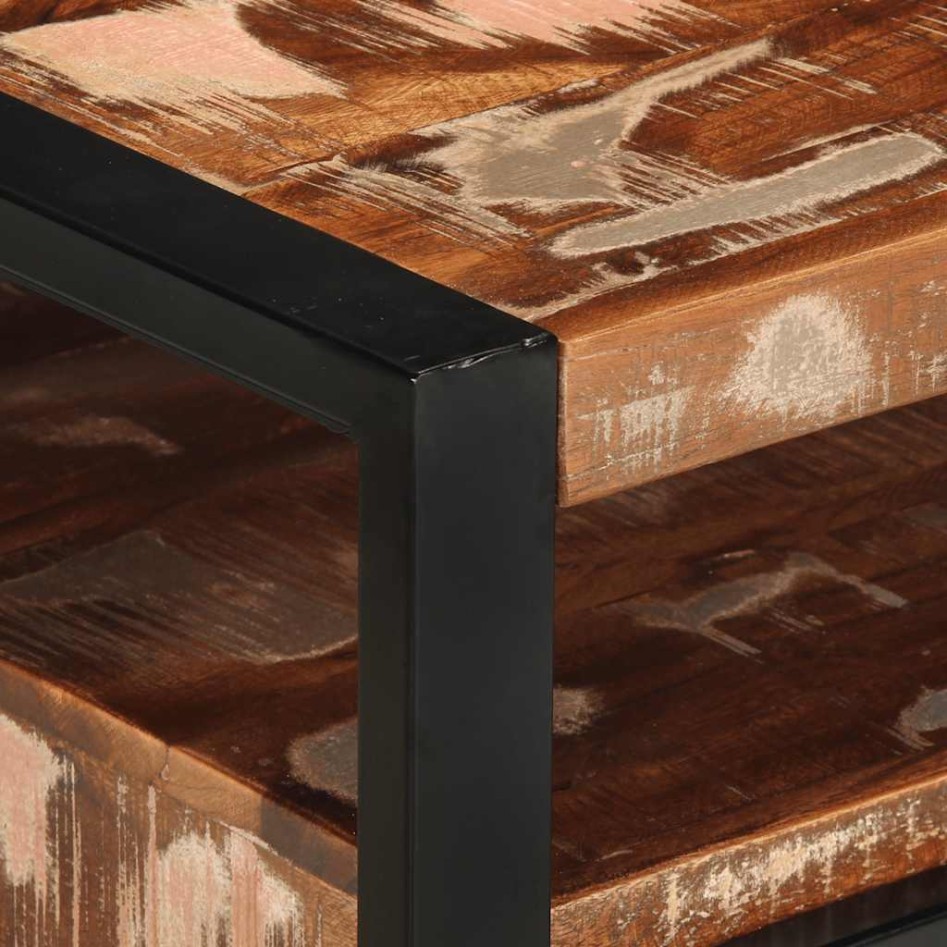 Mesa de centro multicolor 90x50x36 cm madera maciza