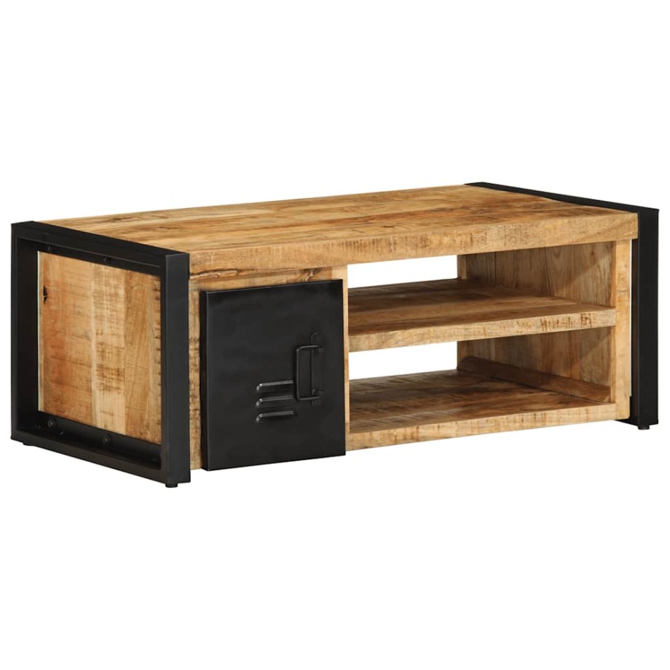 Mesa de centro de madera maciza de mango rugosa 90x50x36