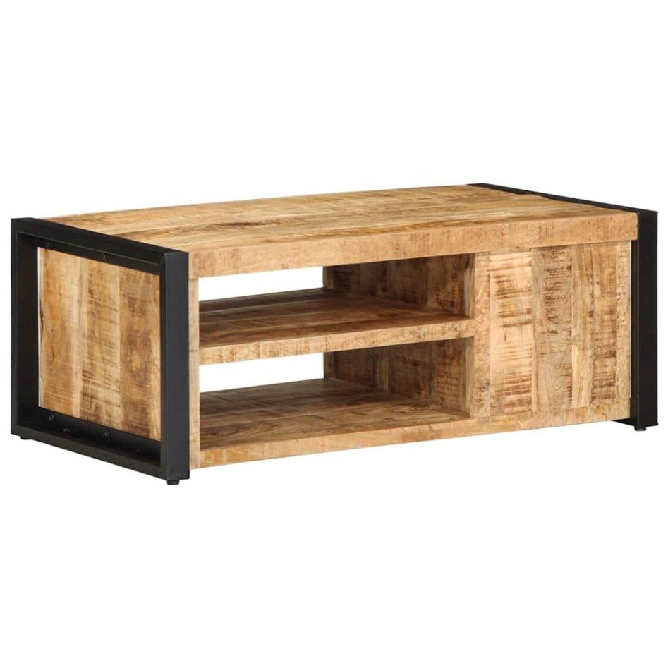 Mesa de centro de madera maciza de mango rugosa 90x50x36