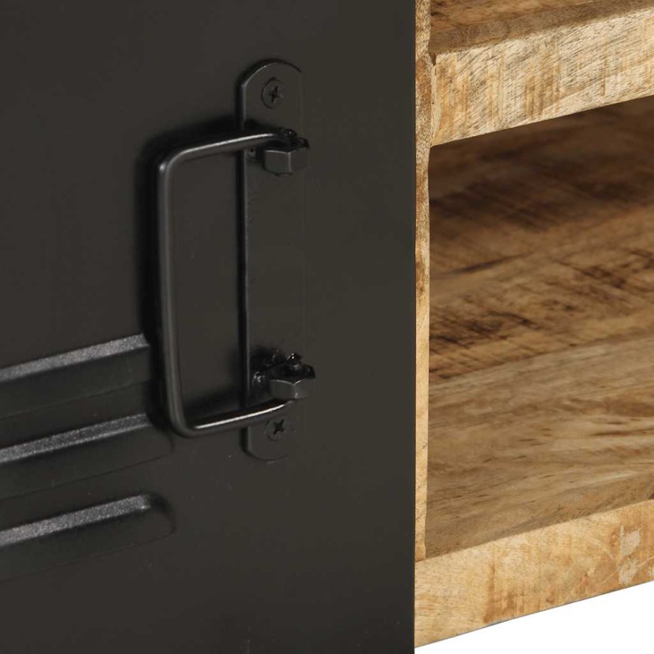 Mesa de centro de madera maciza de mango rugosa 90x50x36