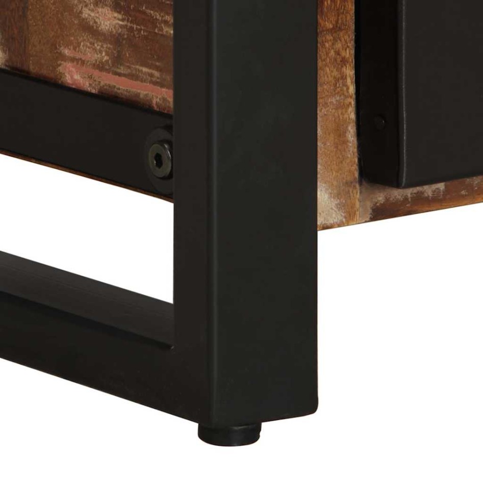 Mesitas de noche 2 uds multicolor madera maciza rugosa