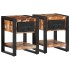 Mesitas de noche 2 uds multicolor madera maciza rugosa