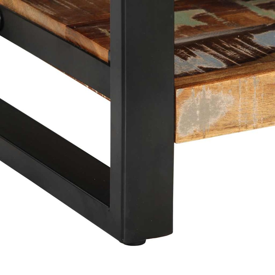 Mesitas de noche 2 uds multicolor madera maciza rugosa