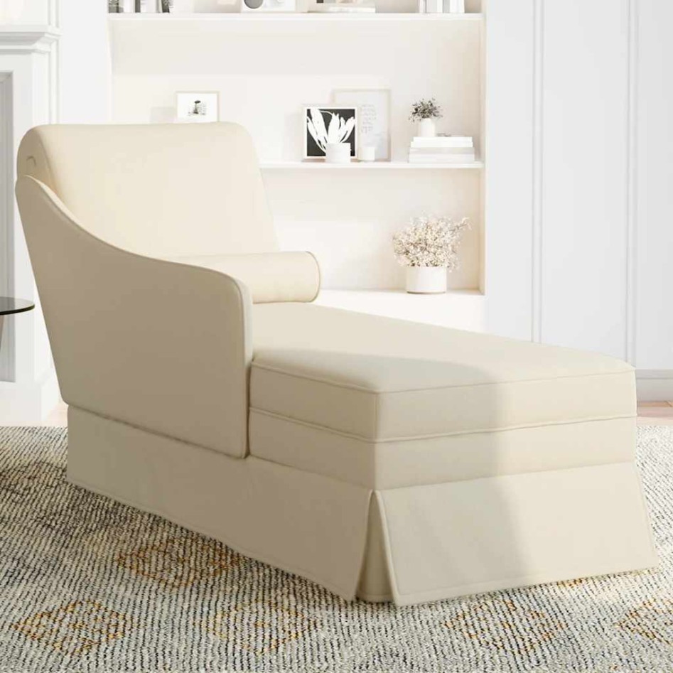 Chaise longue respaldo reposabrazos derecho terciopelo